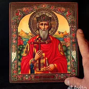 Икона деревянная "Святой князь Владимир" — фотография 2
