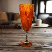 Бокал для шампанского из камня (янтарь) — фотография 1