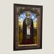 Икона резная Святой Сергий Радонежский — фотография 2