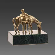 Статуэтка «Горец и лошадь» из бронзы — фотография 1
