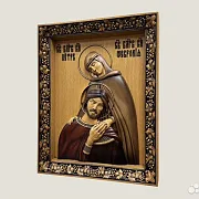 Икона резная из дерева Петр и Феврония Муромские — фотография 3