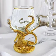 Коньячный бокал "Осьминог". Позолота — фотография 1