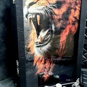 Нарды под стеклом «Царь зверей» — фотография 1