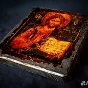 Икона "Христос Вседержитель" дерево, ручная работа — фотография 4