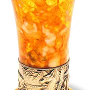 Стопка для водки из камня (янтарь) — фотография 2
