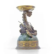 Подсвечник «Рак» из бронзы и змеевика — фотография 3