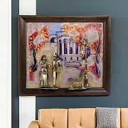 Картина «Вечерняя прогулка. Ессентуки» на ониксе с подсветкой — фотография 1
