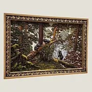 Резное панно «Мишки в лесу» 49×70 см — фотография 2